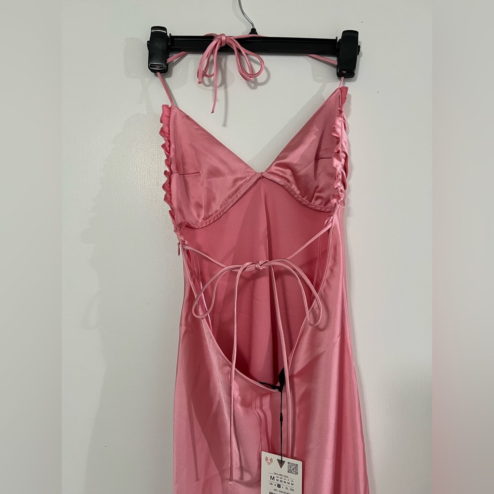 Zara Pink Satin Chemise - Picture 5 of 12